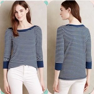 Lucky Brand Blue & White Stripes Top